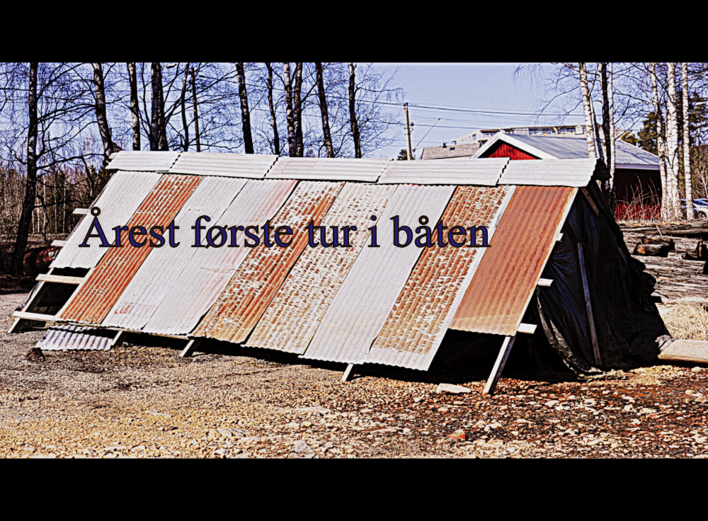 Første tur i båten.