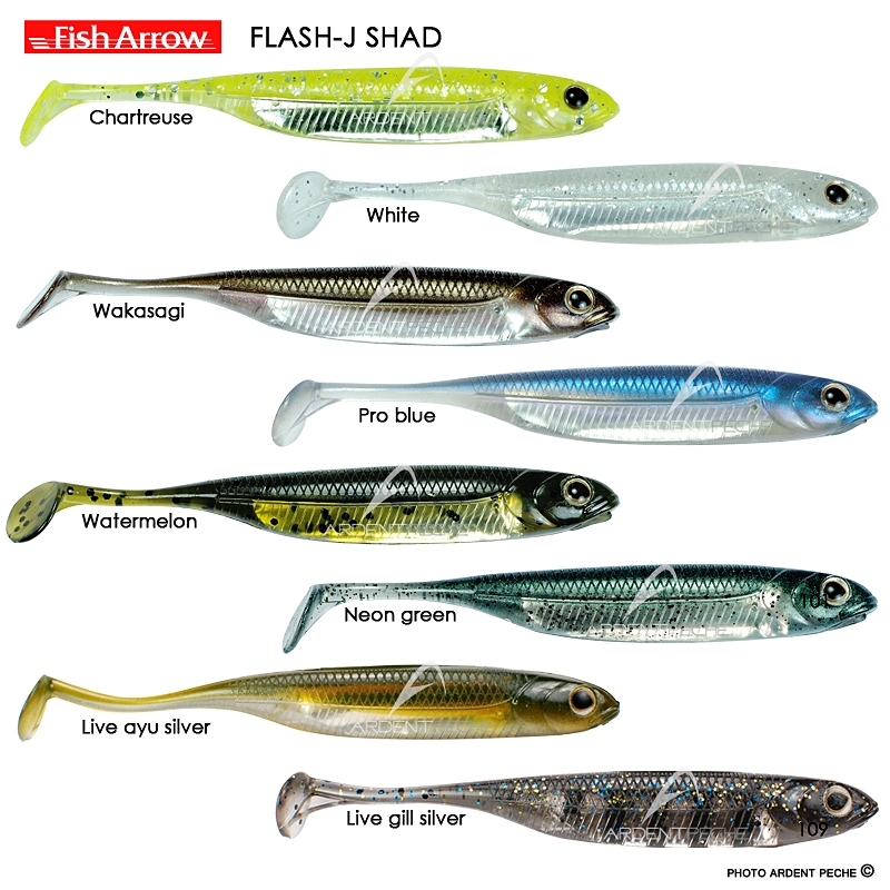 Fish arrow 5 og 13cm  flash j shad pooldemo.