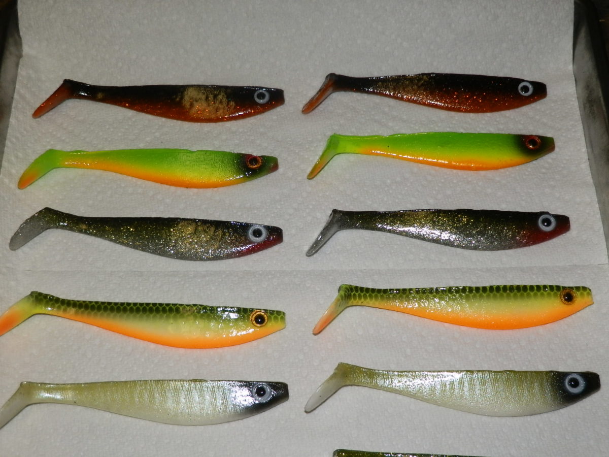 11,4 cm shadder for mitt gummiprosjekt på sjøørret