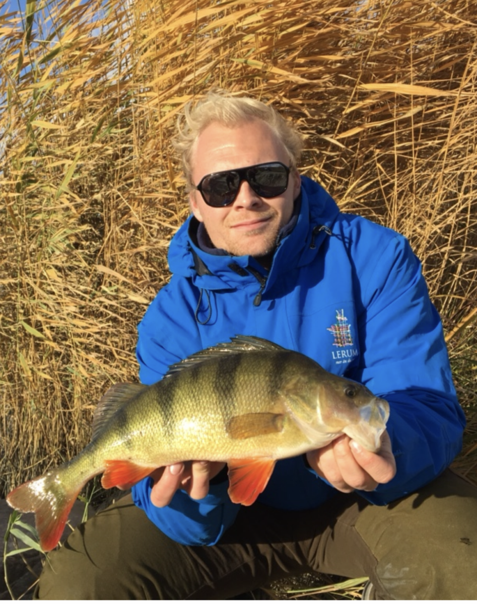 David Askengren med twå fina abborar.