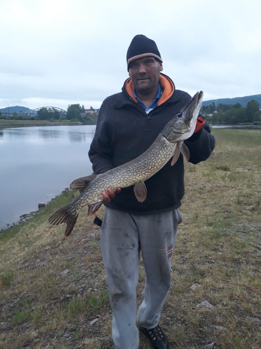 Endelig etter å mista tre fire stor så fikk jeg denne på land sier Morten Thommesen